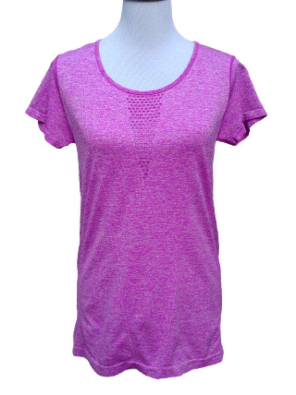 be inspired Fitness Tee Fuchsia Perforated Fitted Workout Gym Yoga